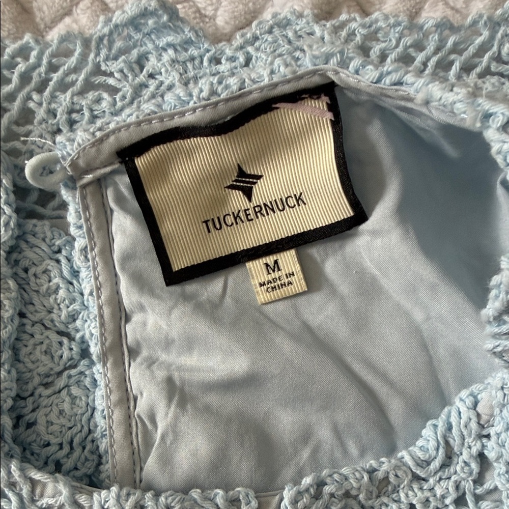 Tuckernuck Baby Blue Crochet Lace Short-Sleeve Mini Dress - Picture 9 of 11